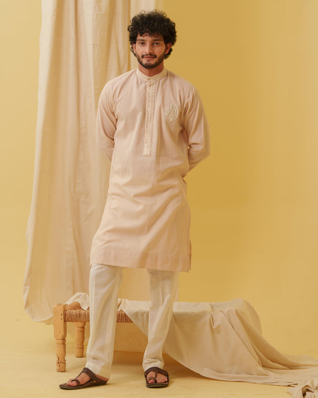 Rajwada Grace Kurta with Motif (Beige)