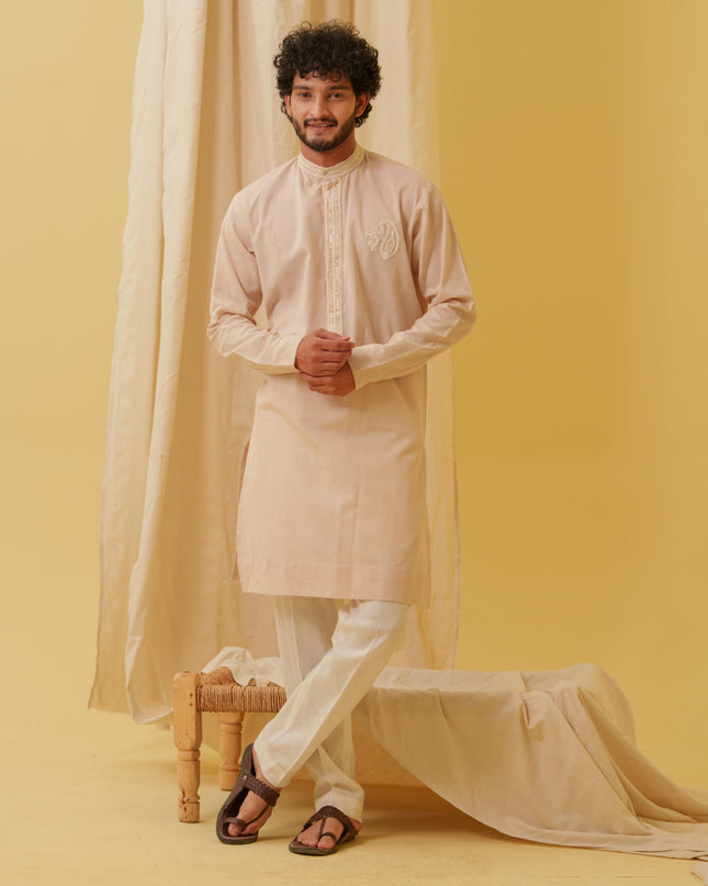 Rajwada Grace Kurta with Motif (Beige)