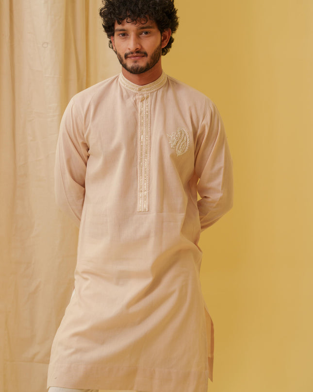 Rajwada Grace Kurta with Motif (Beige)