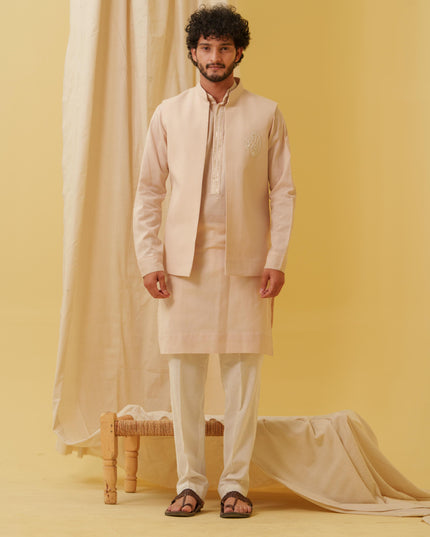 Desi Majesty - 3 Piece Kurta Set (Beige)