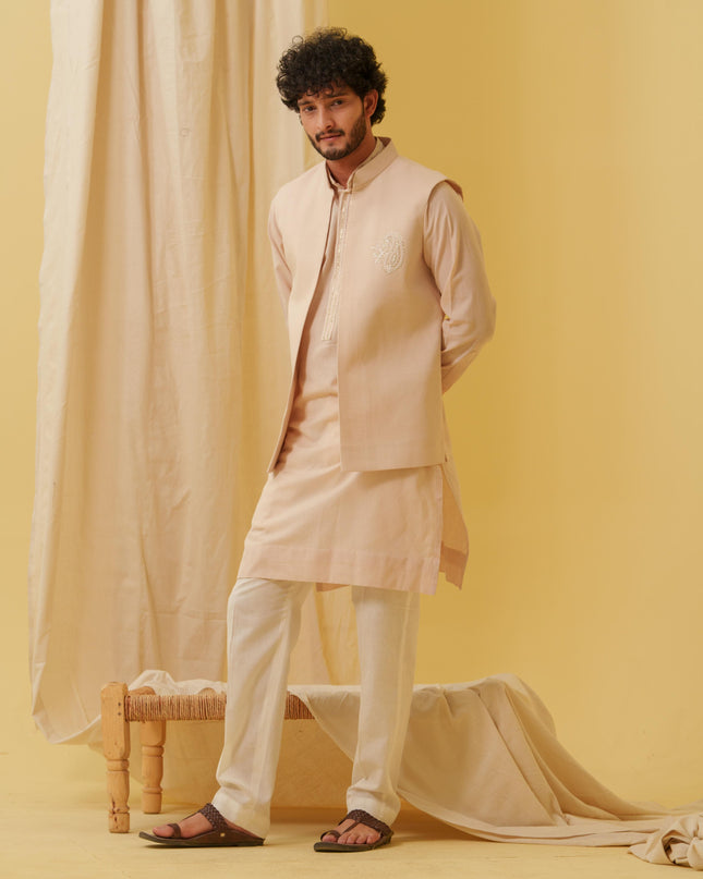 Desi Majesty - 3 Piece Kurta Set (Beige)