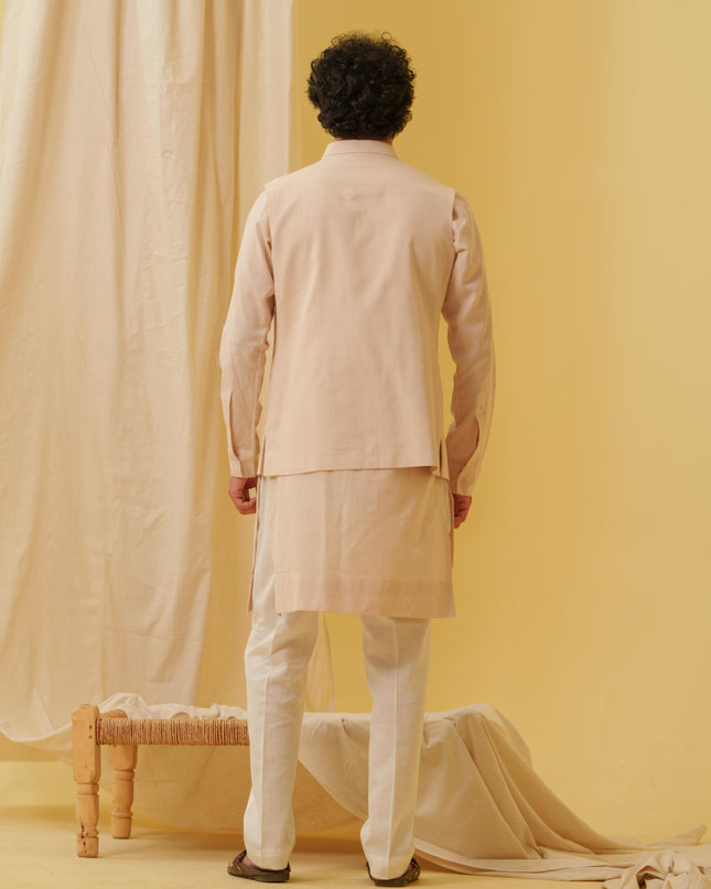 Desi Majesty - 3 Piece Kurta Set (Beige)