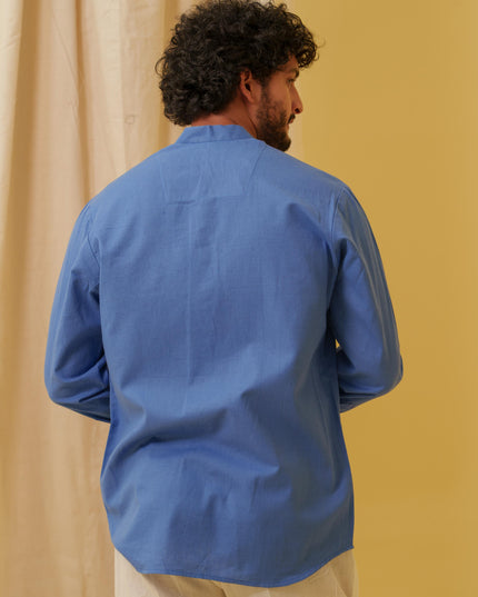 Urban Virasat Shirt with Motif (Royal Blue)