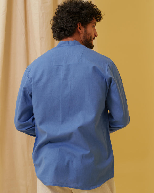 Urban Virasat Shirt with Motif (Royal Blue)