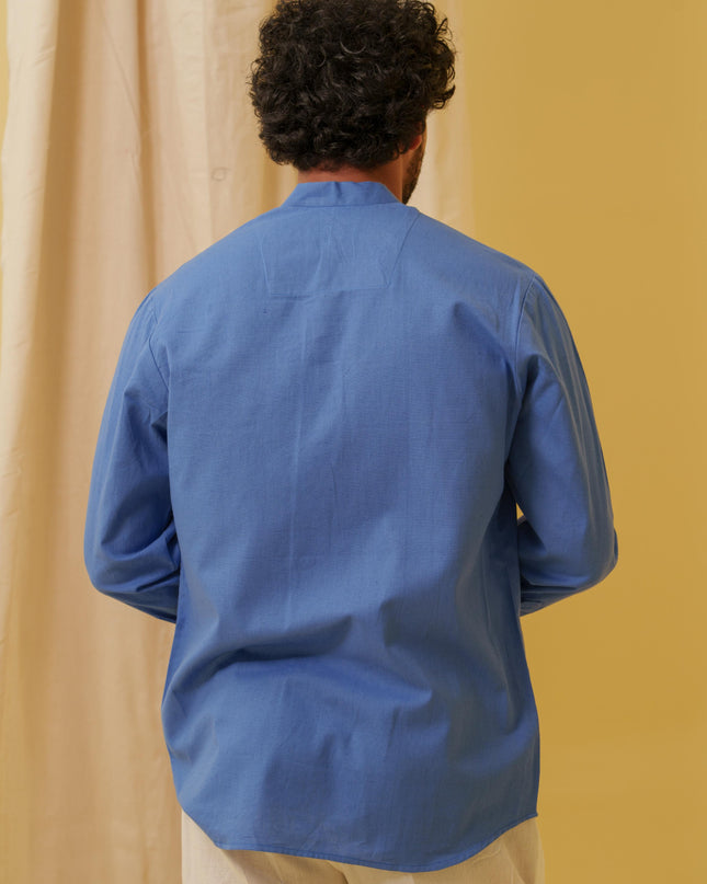 Urban Virasat Shirt with Motif (Royal Blue)