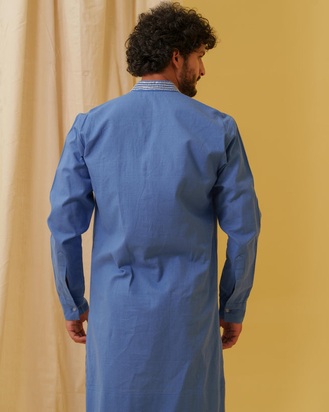 Rajwada Grace Kurta with Motif (Royal Blue)