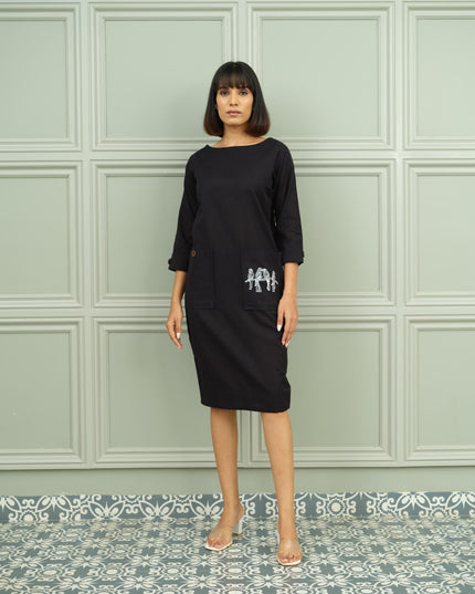 Blackcurrant - Women knee Length Dress