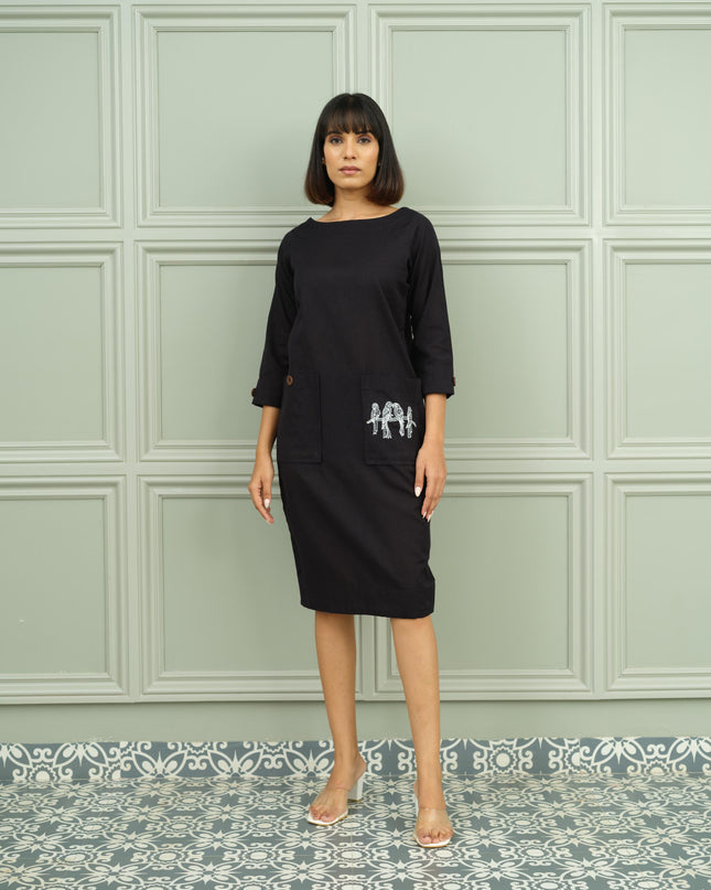 Blackcurrant - Women knee Length Dress