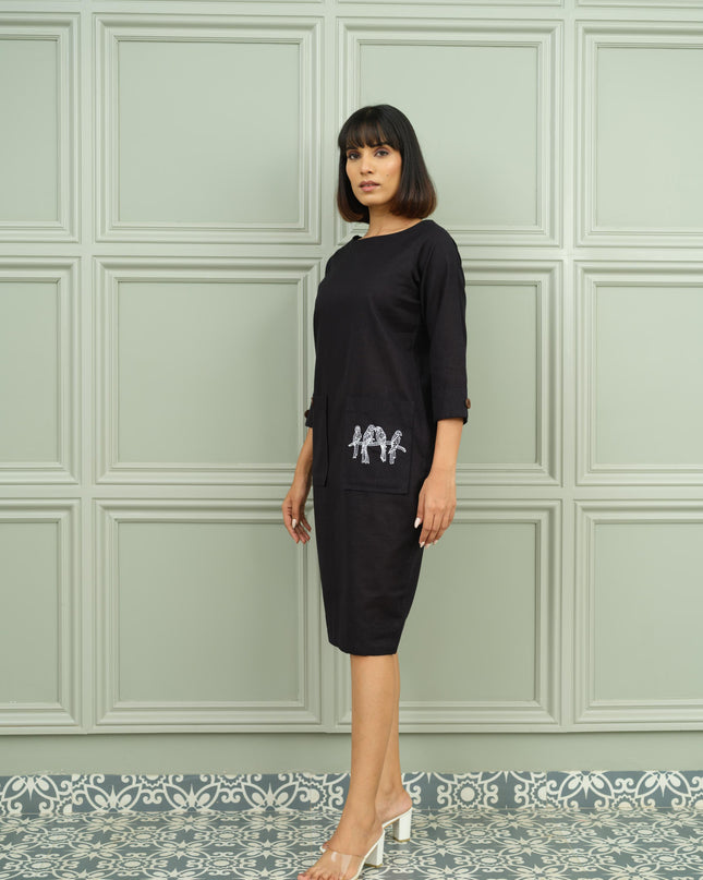 Blackcurrant - Women knee Length Dress