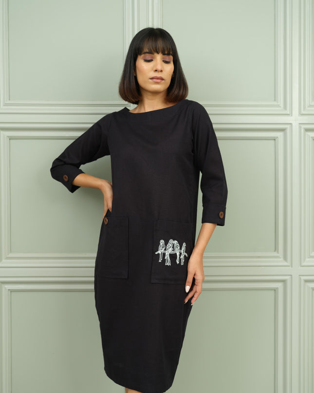 Blackcurrant - Women knee Length Dress