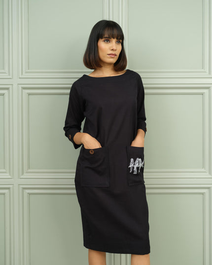 Blackcurrant - Women knee Length Dress