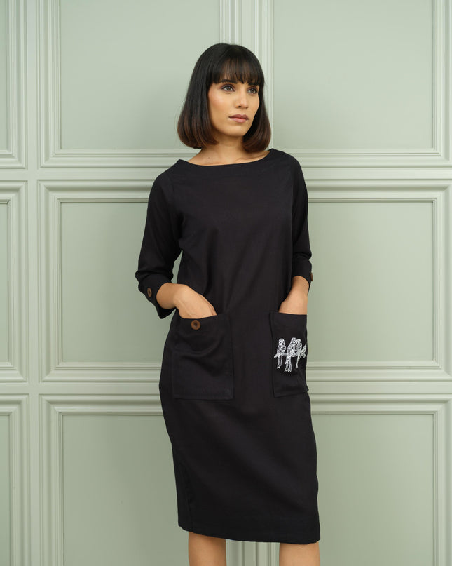 Blackcurrant - Women knee Length Dress