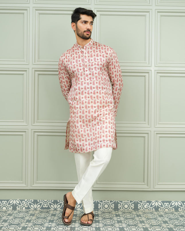 Kacchi Keri- Printed Kurta For Men