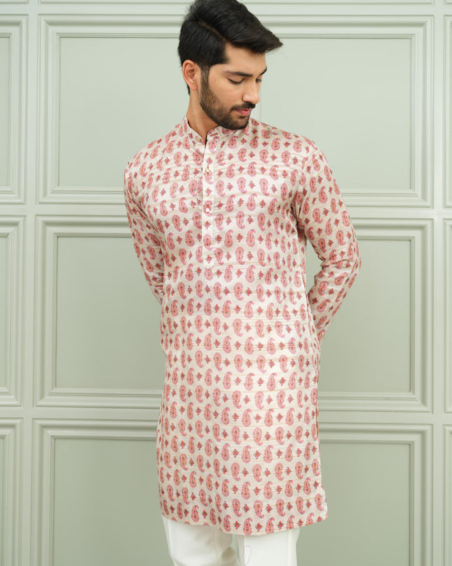 Kacchi Keri- Printed Kurta For Men