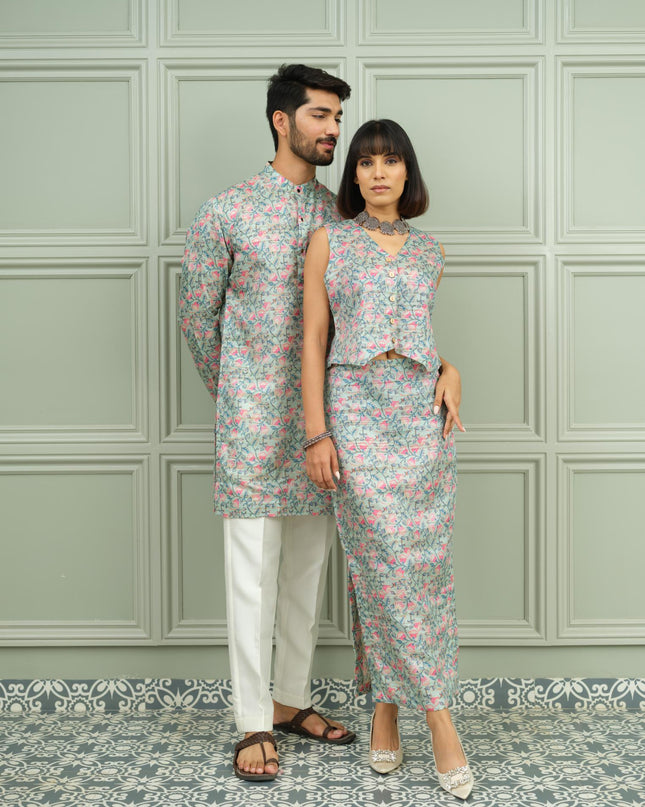 Gul Bahar & Gulabi Mint - Couple Coordination