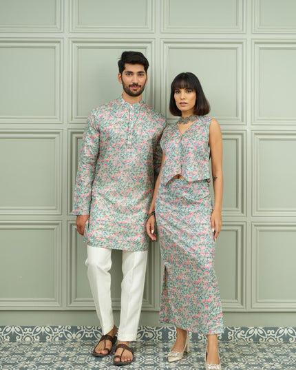 Gul Bahar & Gulabi Mint - Couple Coordination