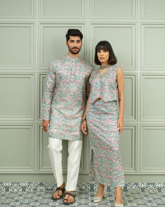 Gul Bahar & Gulabi Mint - Couple Coordination