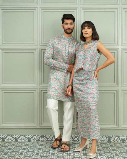 Gul Bahar & Gulabi Mint - Couple Coordination