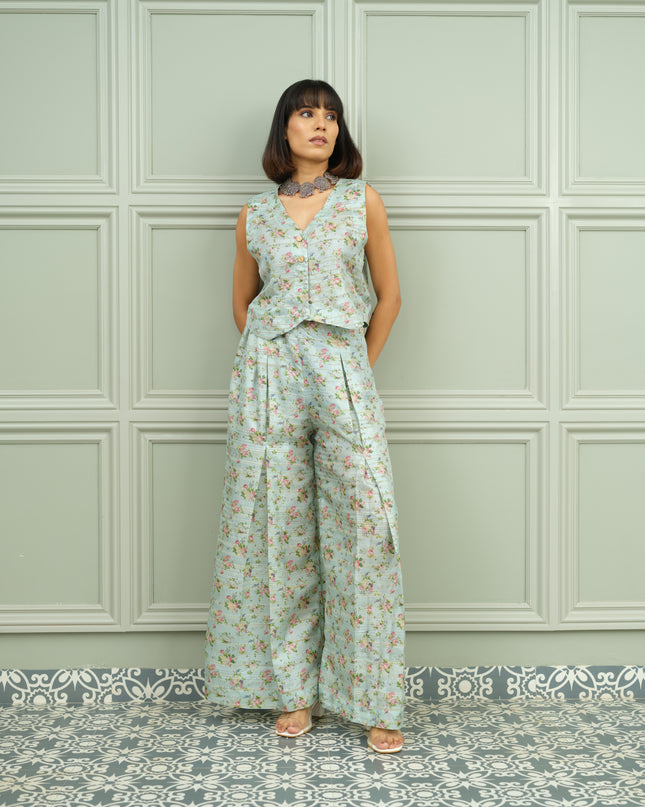 Gulmohar Glow - Mint Floral Co-ord Set