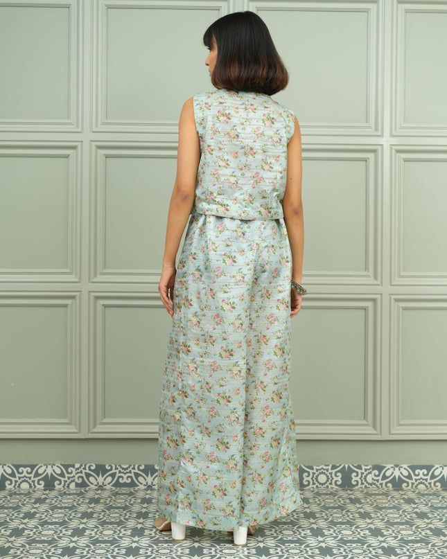 Gulmohar Glow - Mint Floral Co-ord Set