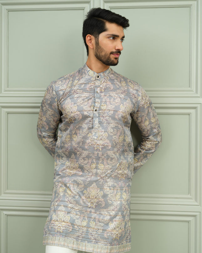 Shahkaar - Printed Kurta For Men