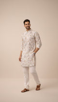 Desi Safari - Botanical Print Kurta for Men | Khadi Linen | Khadidhaga