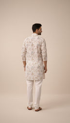 Desi Safari - Botanical Print Kurta for Men | Khadi Linen | Khadidhaga