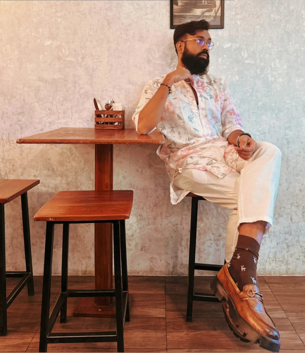 Raees Vibes — Men's Floral Printed Kurta | Khadi Linen Ethnic Wear | Khadidhaga