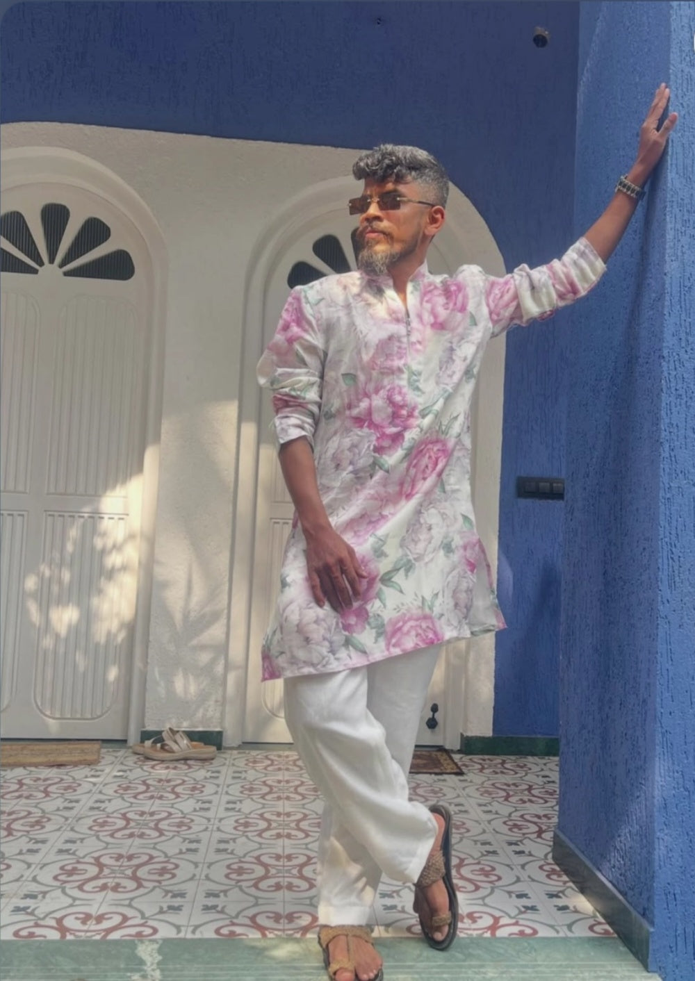 Raees Vibes — Men's Floral Printed Kurta | Khadi Linen Ethnic Wear | Khadidhaga