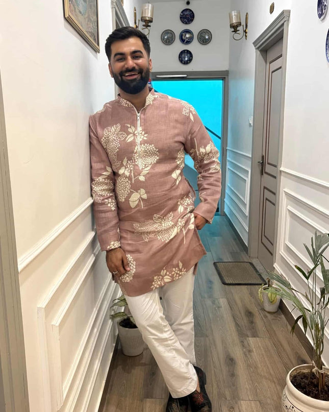 Desi Munda Kurta for Men - Premium Khadi-Linen Kurta with Zipper | Khadidhaga