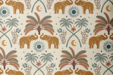 Product with floral and animal pattern on a gray background