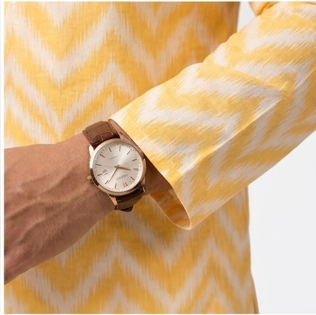 Lehar — Chevron Ikat Print Men's Kurta | Khadi Linen | Buy Ethnic Kurta Online India