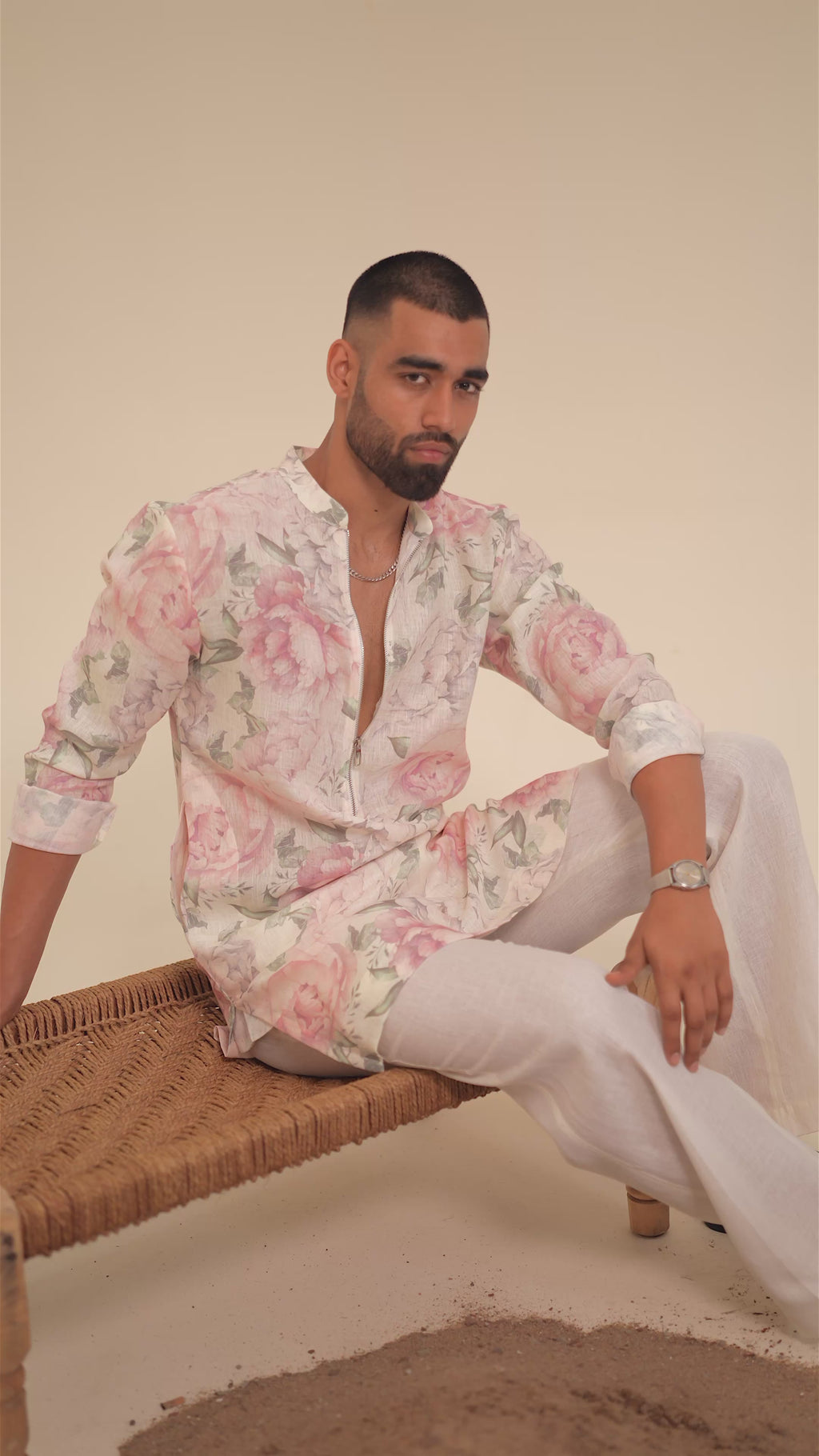 Raees Vibes — Men's Floral Printed Kurta | Khadi Linen Ethnic Wear | Khadidhaga
